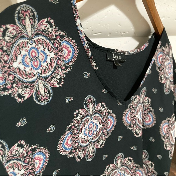 Lux II Black Blouse Top High Low Size S Small - Picture 2 of 7